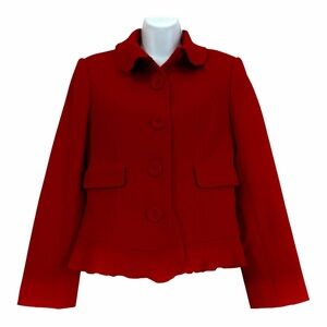 Harold’s  Red Wool-blend Jacket Coat Blazer Size 2 Vintage Made in USA Classic